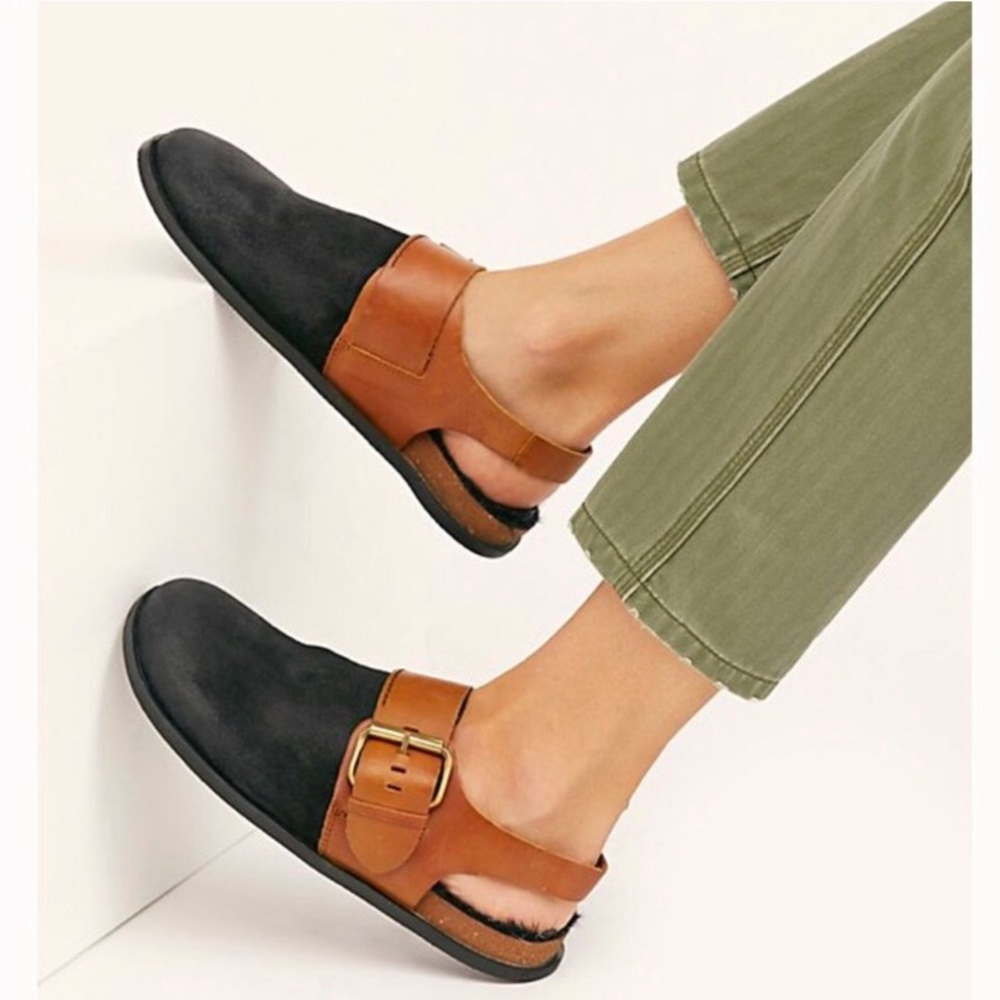 Free People Leather Seattle Slingback Clog New - Picture 1 of 8